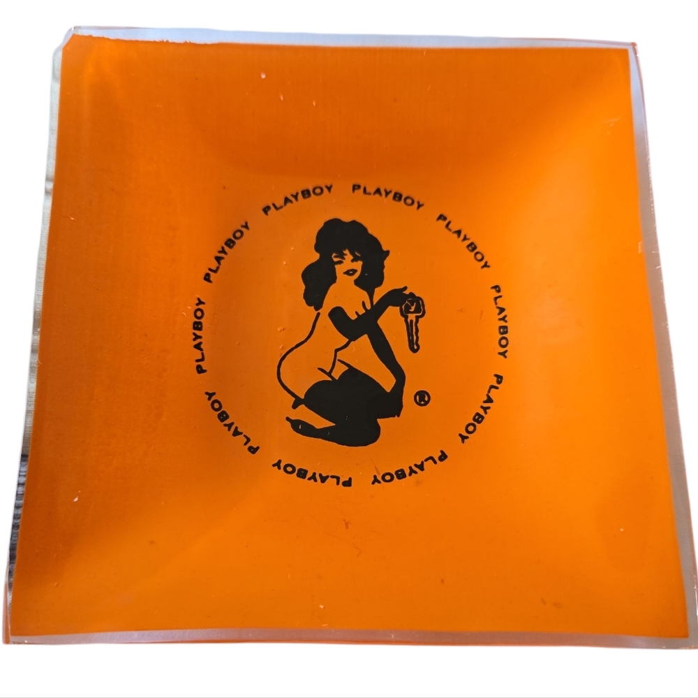 Vintage 1960's orange Playboy Club Trinket Dish/Ashtray